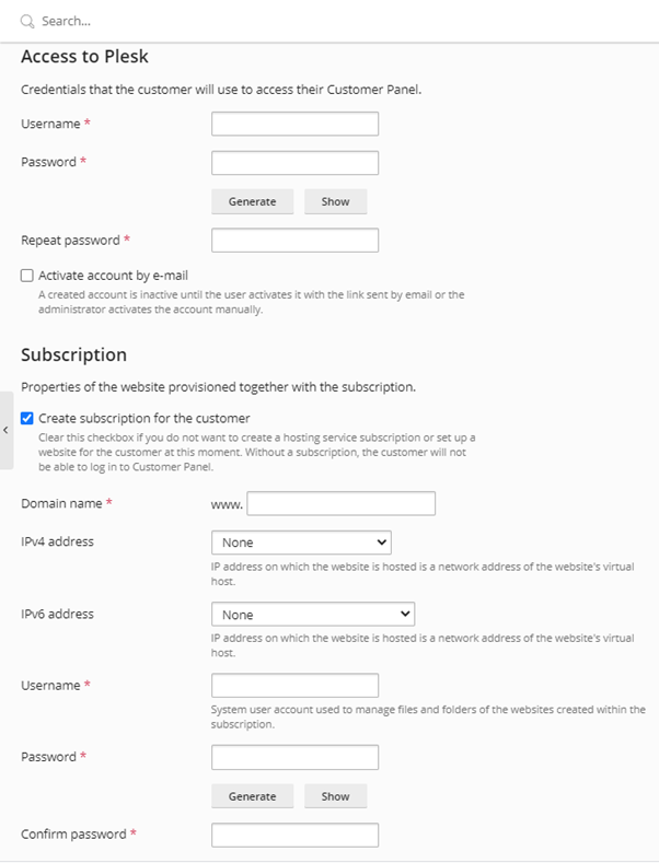 Customer details